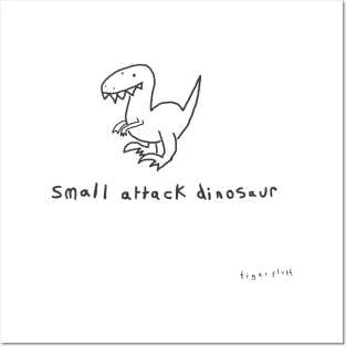 small attack dinosaur (black) Posters and Art